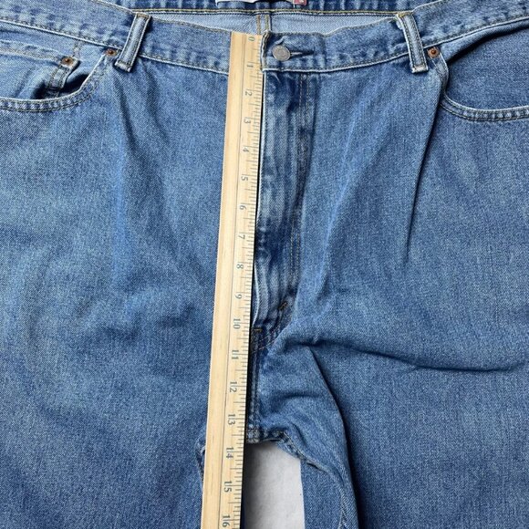 Levi's 550 Mens Denim Blue High Rise Relaxed Fit Straight Jeans Size W46xL34 - Picture 9 of 11